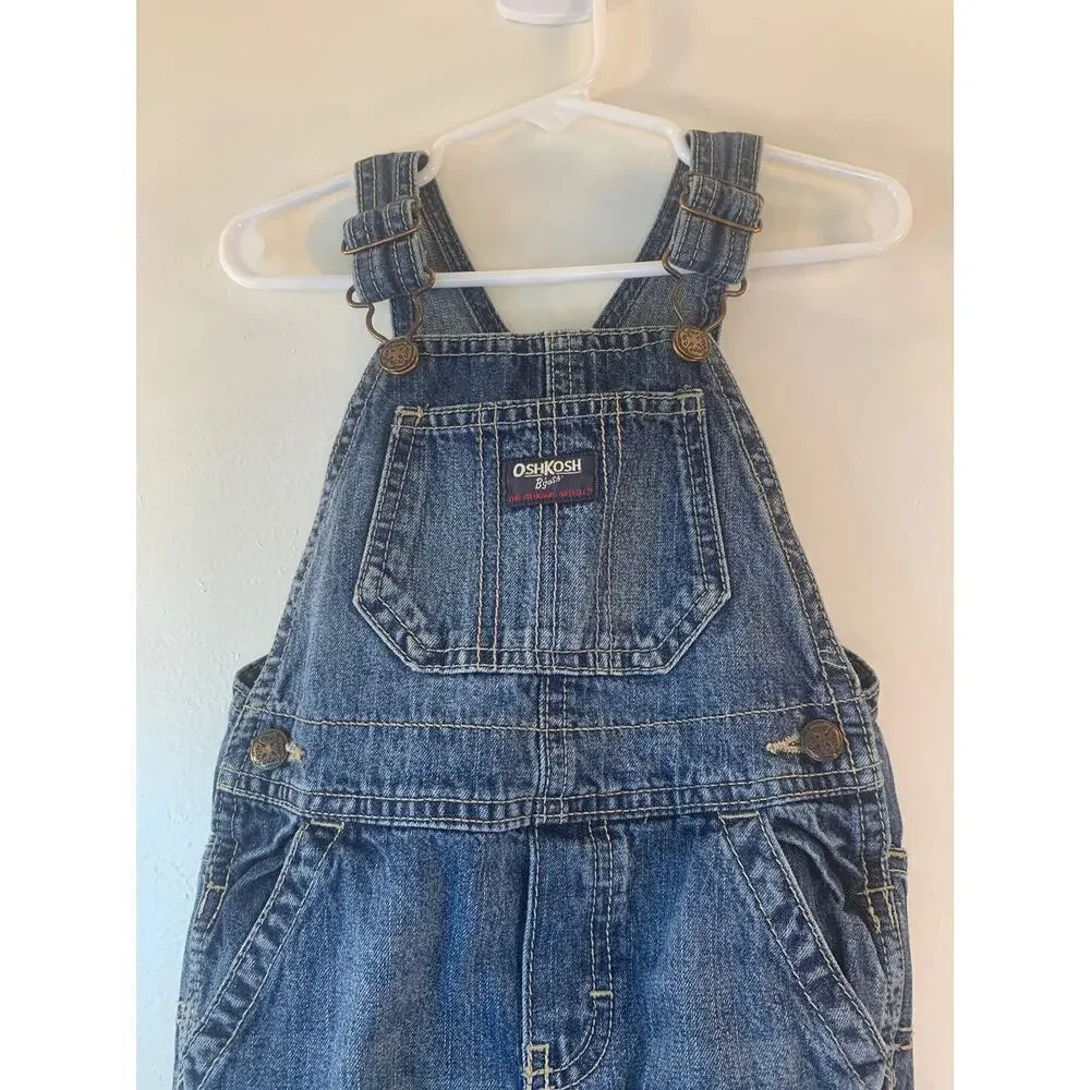 OSHKOSH B’GOSH Unisex Kids Jean Bib Overalls / Size: 24 Months